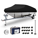 Accskzo Boat Cover 17-19 ft Heavy Duty 600D Waterproof Trailerable Boat Covers UV Resistant Marine G