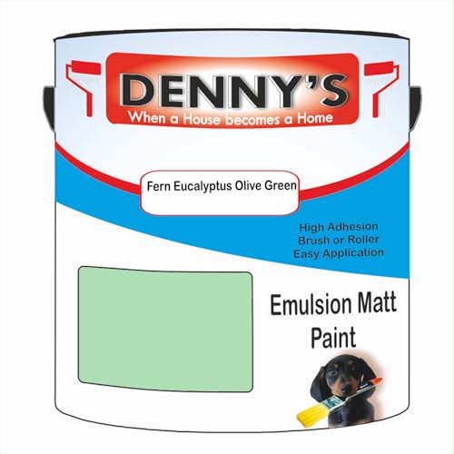Premium Interior Wall & Ceiling Emulsion Paint – Fern Eucalyptus Olive Green – Rich Matt Finish, Durable & Washable, Low Odour, Ideal for Living Rooms, Bedrooms & Hallways (1 Litre Tin)