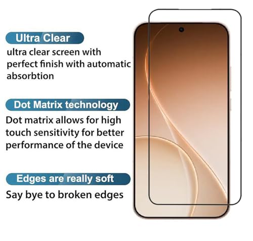 Image of FabeKee Tempered Glass Screen Protector Compatible For Black Cellphone With Edge To Edge Coverage And Easy Installation Kit (Transparent, OPPO Reno15 5G)