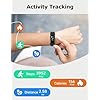 Fitness Tracker, Fitness Watches for Men Women with 24/7 Heart Rate Monitor Sleep Tracker Step/Calorie Counter Stopwatch Pedometer IP68 Waterproof (Dark Black)