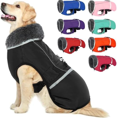QBLEEV Warm Dog Coat Reflective Dog Jacket, Waterproof Dog Winter...
