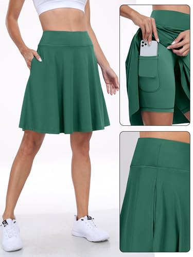 Image of ANRABESS Knee Length Skorts Skirts for Women 2026 Summer High Waisted Golf Tennis Skirt Casual Travel Built-in Shorts Clothes