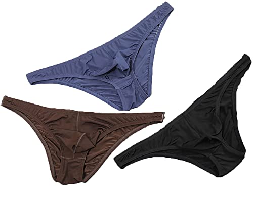 Faringoto Calzoncillos de seda de hielo ultra delgados para hombre, sin rastro, cintura baja, suaves, 3 colores., S Cover