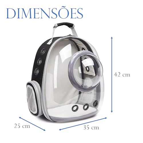 Mochila Transparente Para Transporte de Animais De Estimação, Com Cápsula Externa E Alta Ventilação