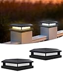 BRIMAX Solar Pfostenkappe 9x9 / 10x10 / 12x12 cm | 2-in-1 3000K/6000K wechselbar | IP65 wasserdicht | Zaunpfosten Leuchte für Holz & Kunststoff | 8-12h Leuchtdauer | 2er-Set für Garten, Zaun, Terrasse