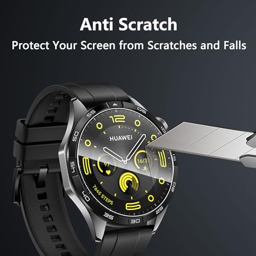 Yenwen 4 Packs Tempered Glass for Huawei Watch GT 4 / GT4 46mm Screen Protector, HD Scratch-Resistant Tempered Glass Screen Protector - Image 4