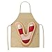 GHRFZC Delantal De Cocina - 1Pcs Cocina Cocina Cocina Apron Creativo Caricaturesco Alfabeto De Postre Impreso Sin Mangas Algodón Lino Dentales para Hombres Mujeres Accesorios De Hornear,22,47X38Cm