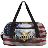 American Flag Personalized Kids Duffle Bags With Custom Name, American Bald Eagle American Flag Smal