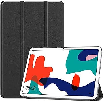 Elfia Huawei MatePad 10.4 ile Uyumlu K l f Arkas   effaf 2 Farkl  Stand Olabilen Sert Silikon  nce Tablet K l f  Siyah