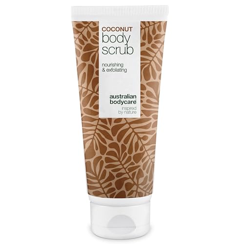 Body Scrub Coco de Australian Bodycare - Exfoliante con aceite de árbol del té - Para espinillas en la espalda o en el cuerpo, impurezas y pelos encarnados