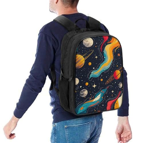 Mochila portátil universitaria impermeable con estampado galaxy escolar 5