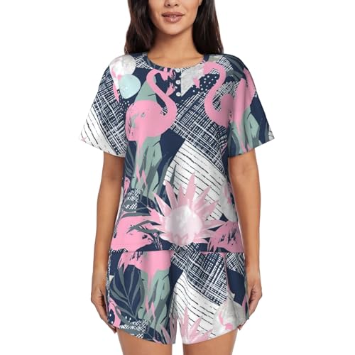 Pyjama flamant rose short et haut léger pour vos soirées de détente d'été