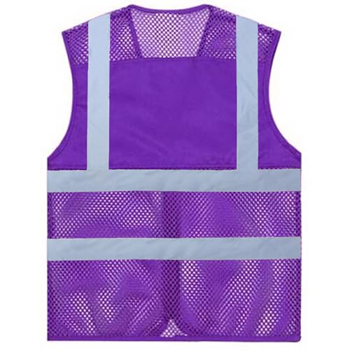 TopTie Asian kamizelka bezpieczeństwa unisex z widocznej siatki z kieszeniami, wielokolorowa, do aktywności zespołowej, Slim Fit-Black-3XL