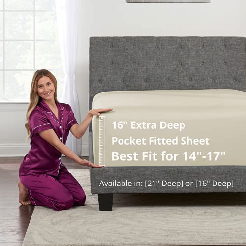 DeaLuxe California King Fitted Sheet Only - REAL [16-Inch]