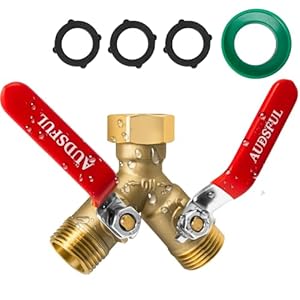 Brass Garden Hose Splitter 2/3/4 Way，Water Hose Splitter with Shutoff，Heavy Duty Outdoor Faucet and Garden Connector，Extension Handles，3/4” GHT Threads