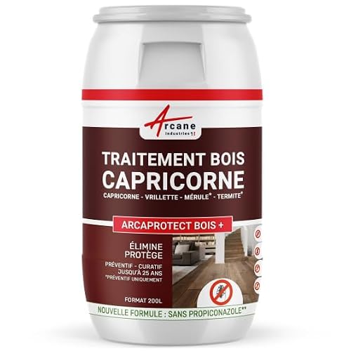 Traitement Capricorne Bois Sans Propiconazole - Préventif et Curatif Charpente - ARCAPROTECT BOIS+ - 200 L - ARCANE INDUSTRIES