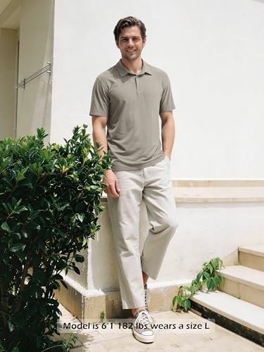 Camiseta polo para hombre ODODOS de rendimiento odSTRATUM Tech, manga corta, tejido ultrablando con tecnología de absorción de humedad y protección UPF 50+ miniatura 5