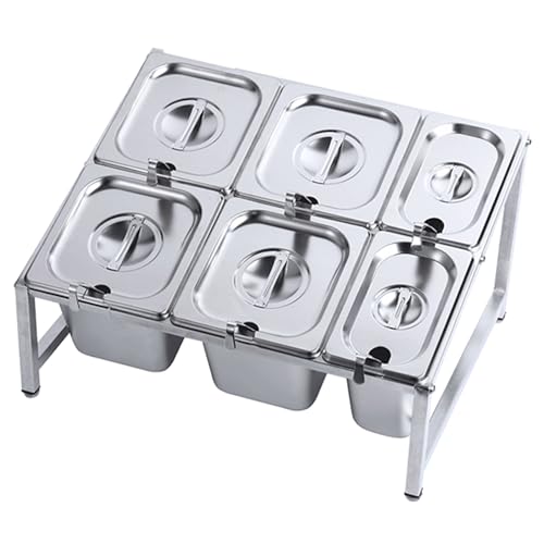 Estante organizador de especias expandible, estante organizador de acero inoxidable para condimentos comerciales para bufés de cocina, dispensador de alimentos para condimentos, salsa, mermelada