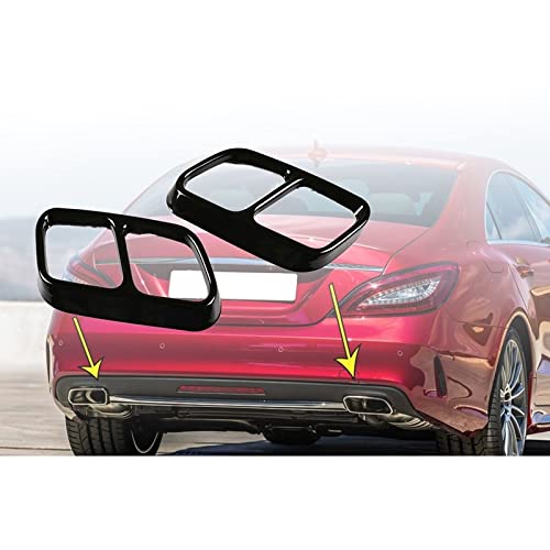 Exhaust Tips Fit Use for CLS W218 2012-2017 Stainless Steel Black Exhaust Pipe Tube Stickers Car Exhaust Muffler