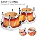 Bongo Drums 6.5” and 7.5”, Birch Percussion Instrument Bongos for Adults Beginners,Buffalo Hand Drum with Carry Bag and Tuning Wrench for Education and Practice.