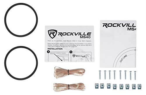 Rockville Pair Ms40W White 4" 200 Watt Marine Boat Speakers Compact And Powerful #TOP4
