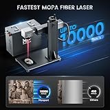 Monport 60W GPRO Fiber Laser Engraver with Rotary&LighBurn, MOPA Laser Color Marking Machine with 175x175mm Lens Red Dot Guide Precision Focus Safety Laser Cutter Engraver for Gold Jewelry Metal - Image 4