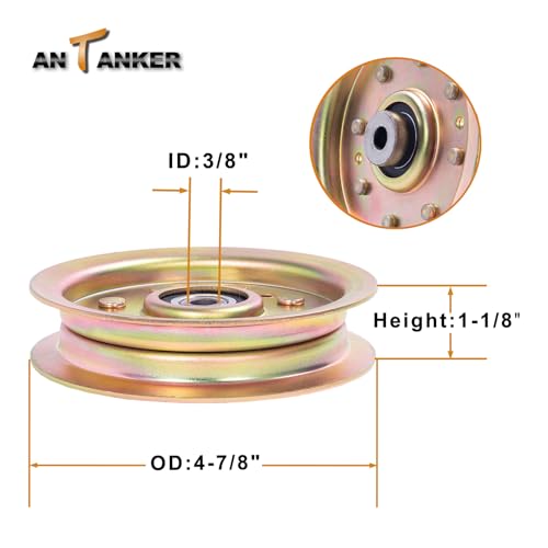 Antanker 753-08171 Idler Pulley 756-04129B Mower Deck Pulley Replaces for Cub Cadet 756-04129 956-04129 956-04129C 756-04129C, 2 Pack - Thumbnail 2