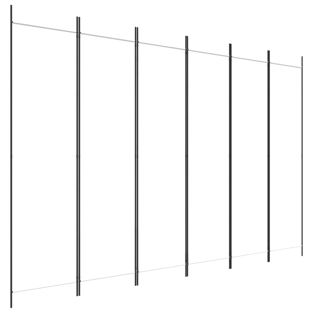 Generico Divisorio a 6 Pannelli Bianco 300x200 cm Tessuto,Bianco,5.51kg,350190
