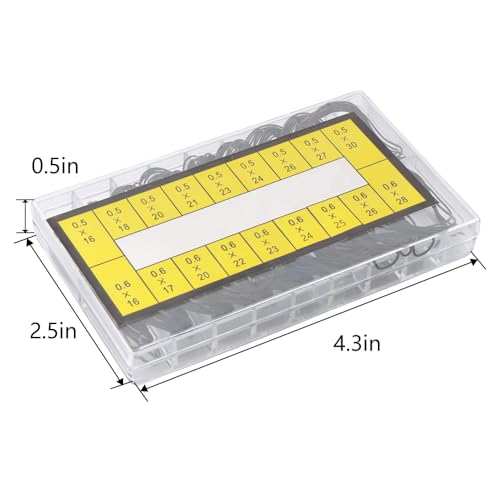 TWZKXC 180 Pcs O Ring Watch Gasket, Rubber Seal O Ring Watch Gasket Set 18 Types Rubber Sealing Watch Back Cover for Watch Repair Waterproof Seal Gasket Repair Tool Watch Seal Gaskets