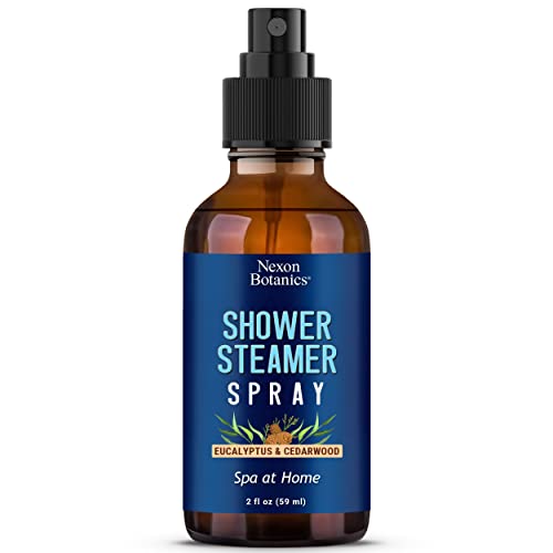 Eucalyptus, Cedarwood Shower Spray 2 Fl Oz - Calming Scent, Aromatherapy Mist With Natural And Pure Essential Oils, Shower Accessory For Steam Spa Room, Air-Deodorizer, Improves Mood- Nexon Botanics #TOP8
