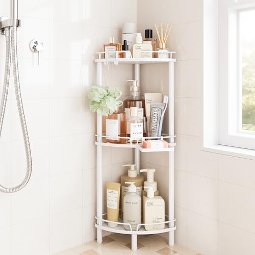 ELYKEN Corner Shower Caddy Standing, 3 Tier Rustproof Metal