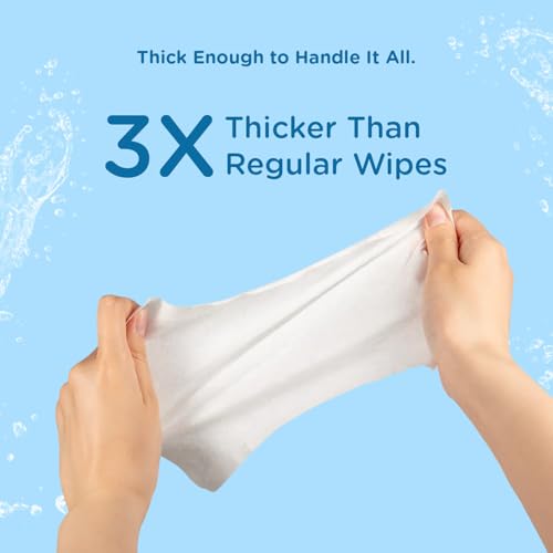 Image of Mee Mee Pure Water Wet Wipes 80 Count x 4 Pack 320 Wipes | Unscented, Plant-Derived, Thick & Soft Baby Wipes | Gentle for Newborn & Sensitive Skin with Lid