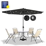 [page_title]-HENGMEI 300cm ALU Sonnenschirm Gartenschirm Terrassenschirm Marktschirm Ampelschirm Strandschirm Kurbelschirm mit UV Schutz 40+ für Balkon, Garten, Terrasse (300cm, Dunkelgrau)