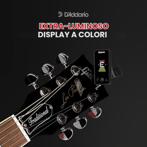 Seconda immagine D'Addario Accordatore Eclipse Ricaricabile a Clip per Chitarra, Nero