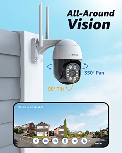 Annke 4Mp Ptz Outdoor Security Camera, 8X Digital Zoom Auto Tracking For Home Security, 2.4Ghz Wifi Camera With Ai Human Detection, Color Night Vision, Two-Way Talk, Compatible With Alexa, Wpt400 #TOP1