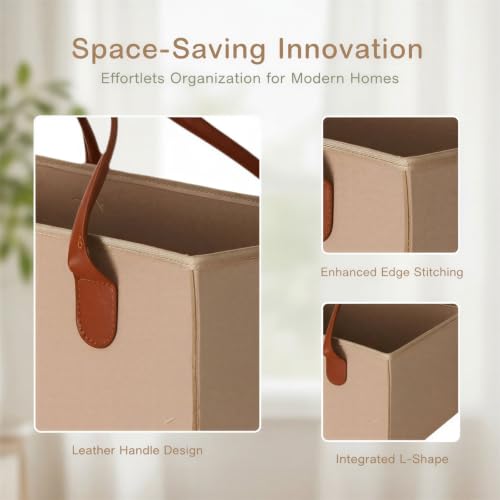 Cesta plegable para escaleras de fieltro gris con asas cómodas para guardar mantas 6