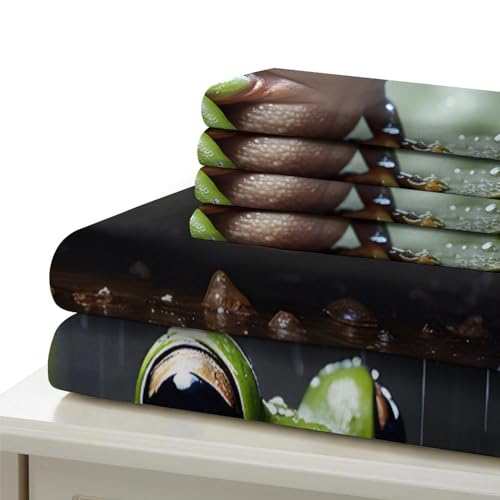 Housse de couette grenouille 3D imprimé jungle en microfibre douce parure premium - 7