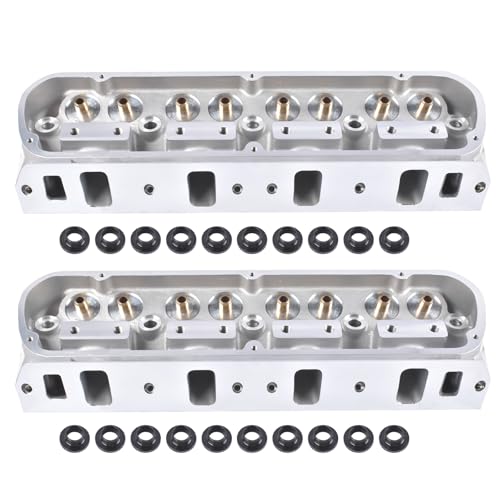 Pair Bare Cylinder Head Replacement for Ford Small Block SBF 289 302 351W and 5.0L V8 models, Aluminum, 185cc Intake Runner & 61cc Chamber Weonefit