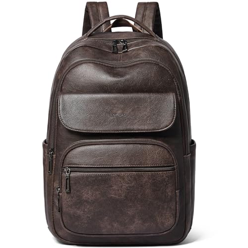 Image of Leresas Backpack Purse for Women Mens for Work Laptop Travel Business Back Pack Vegan Leather Fashion College Computer Teacher Bag Daypack Coffee