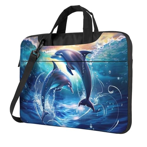 Maletín para laptop con diseño de delfines marinos miniatura 1