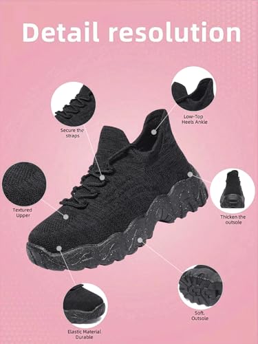 Women's Walking Shoes Slip-On Running Shoes- MD Sole Lightweight Sneakers for Women, Breathable Arch Support Running Gym Shoes4