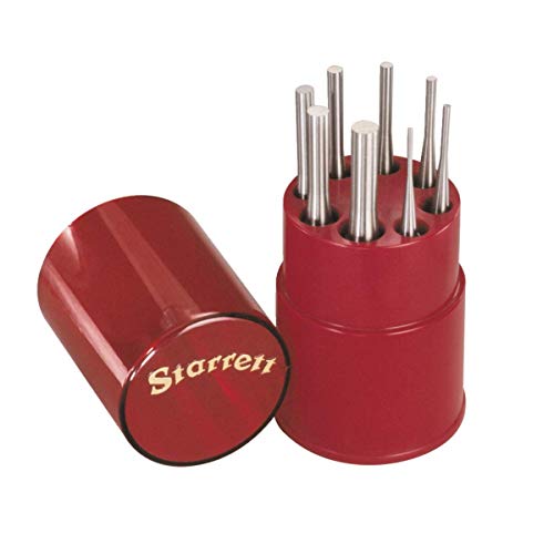 Drive Pin Punch Set, S565WB, 8 Pieces - 1/16", 3/32", 1/8", 5/32", 3/16", 7/32", 1/4", 5/16" Diameters and 4 Inch Length, Made of Hardened Steel Metal, Comes in Plastic Storage Case (1-Pack)
