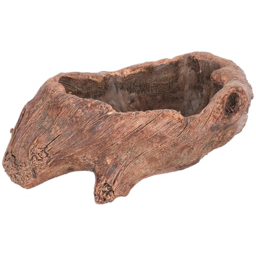 BAZEITFLOW Macetero Tronco ÁRbol De Cemento Maceta BonsáI RúStica con Drenaje para Interior Y Exterior DecoracióN Escritorio Plantas Suculentas 9.4X5.5 Pulgadas
