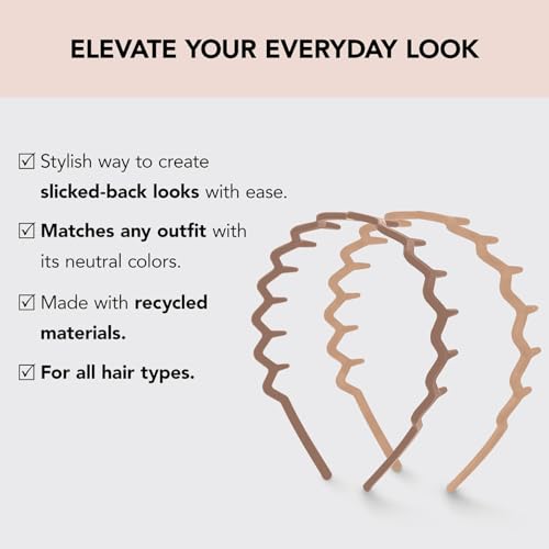 image for Kitsch Hairband - Zig Zag Headbands - Recycled Plastic Hair Band for M