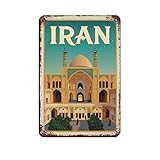 EKMCL Metallblechschilder IRAN Home Kitchen Restaurant Wand Club House Dekoration Reiseblechschilder 30 * 40CM