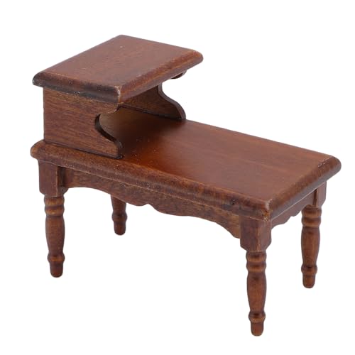 Table basse miniature 1:12 maison de poupée bois double couche - 4