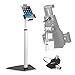 Anti-Theft Tablet Security Stand Kiosk - Heavy Duty Aluminum Metal Floor Standing Mount Tablet Case Holder Display w/Height Adjustable Pole, Fits iPad Mini 2 3 4 Air Samsung Tablets - Pyle PSPADLK60