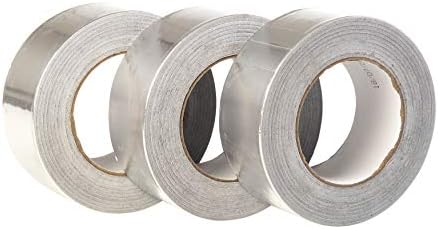 GTSE Aluminium Foil Tape, 48mm (2") x 50m, Adhesive Insulation Tape for Insulating, Sealing Ducts, and Pipework, 3 Rolls