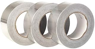 GTSE Aluminium Foil Tape, 48mm (2") x 50m, Adhesive Insulation Tape for Insulating, Sealing Ducts, and Pipework, 3 Rolls