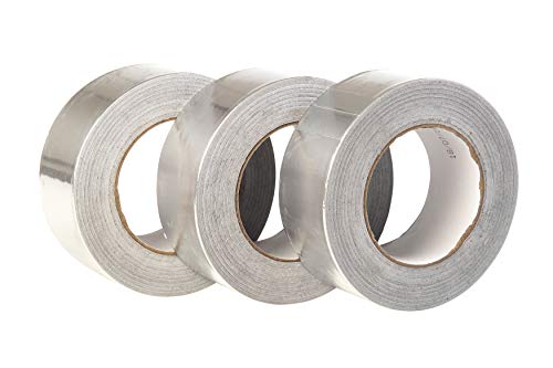 GTSE Triple Pack aluminiumfolie zelfklevende buis tape, 50 m x 48 mm (2"), zware premium metalen tape 3 rollen